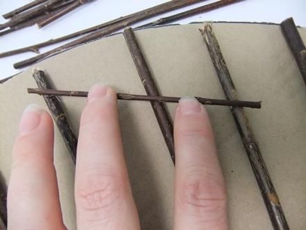 Add a few short twigs. Add a few short twigs.