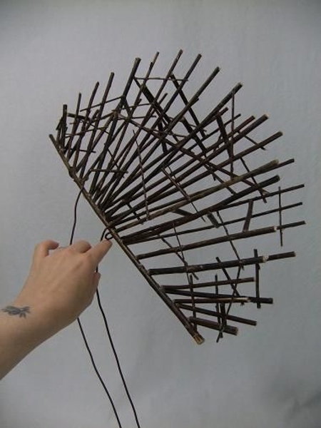 Curl the wire over and around the twigs. Curl the wire over and around the twigs.