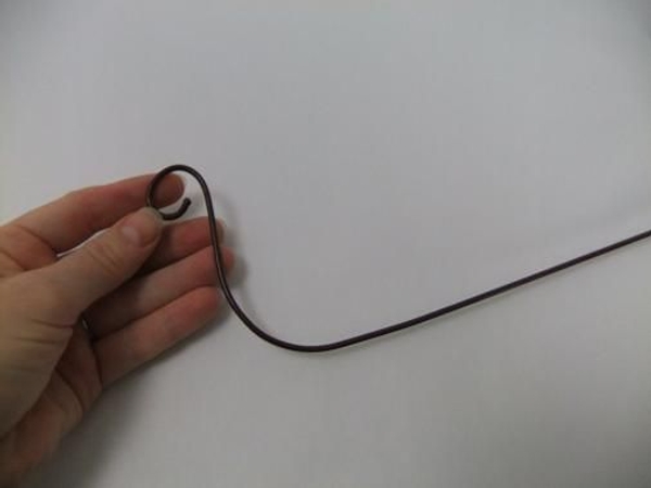 Bend the wire down and to the right Bend the wire down and to the right