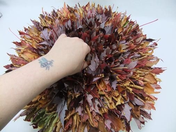 Fill in the gaps with fresh leaves. Fill in the gaps with fresh leaves.