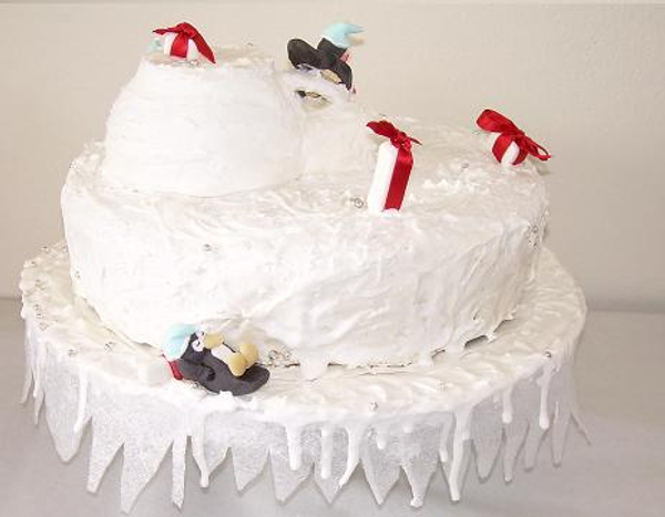 Penguin Christmas cake.