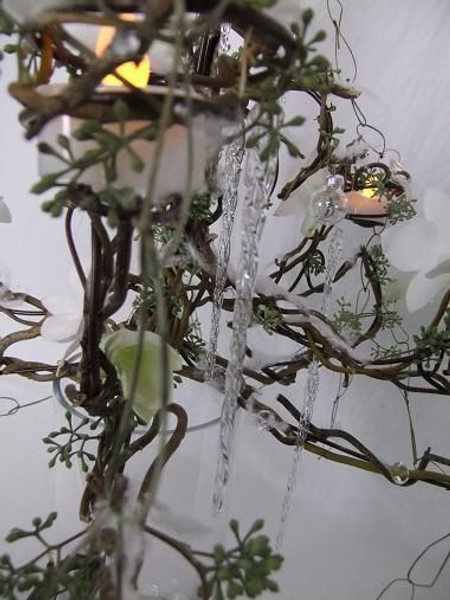 Tea-light chandelier.