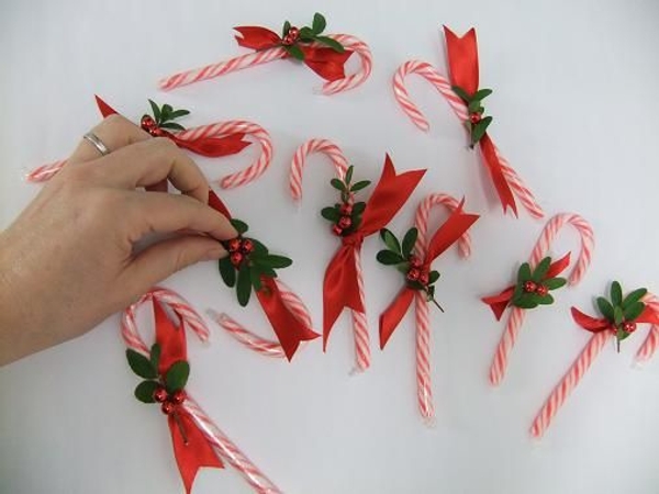 Add a few more beads to make each candy cane look slightly different Add a few more beads to make each candy cane look slightly different