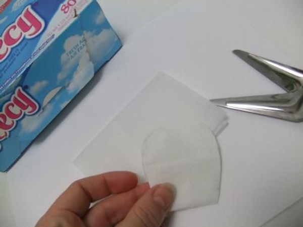 Cut a few rose petals out of the Fabric Softener sheets Cut a few rose petals out of the Fabric Softener sheets