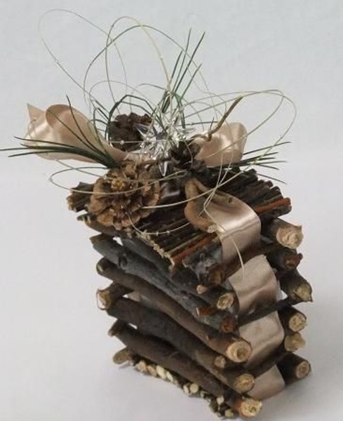 Weave ribbon through the twigs Weave ribbon through the twigs