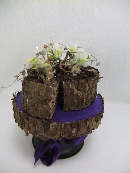 Floral craft bark veneer cake Floral craft bark veneer cake