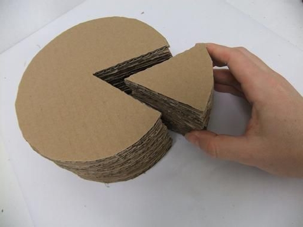 Once dry the cardboard cake shape is ready to design with Once dry the cardboard cake shape is ready to design with