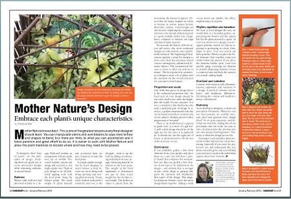 Designing with Mother Nature Canadian Florist Magazine. Designing with Mother Nature Canadian Florist Magazine.