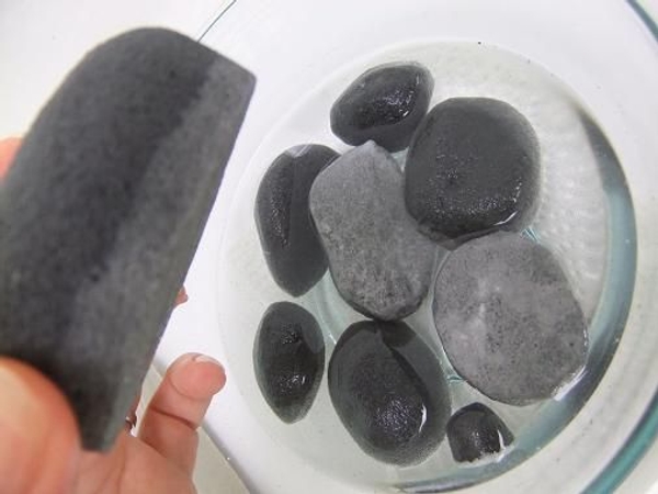 Each pebble will now have a water tight layer at the bottom Each pebble will now have a water tight layer at the bottom