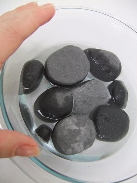 Float the floral foam pebbles on water Float the floral foam pebbles on water