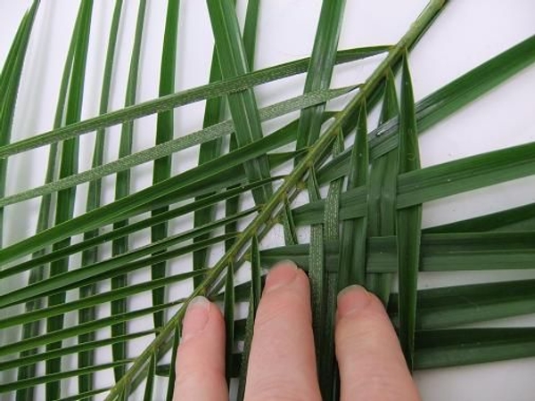 Add the next strand and weave Add the next strand and weave