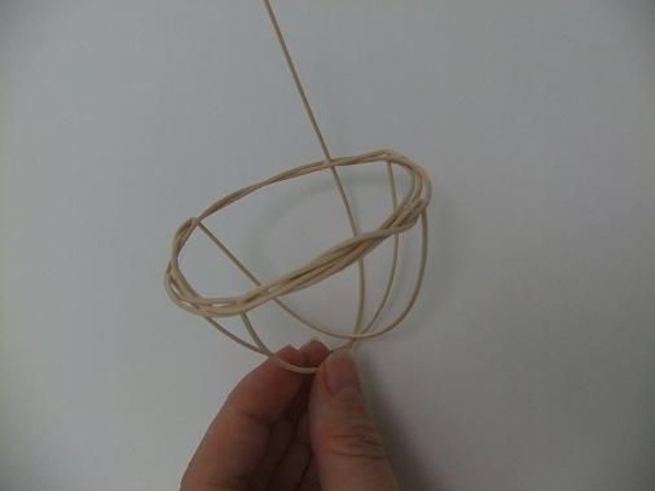 Fold over and weave in all the rattan pieces Fold over and weave in all the rattan pieces