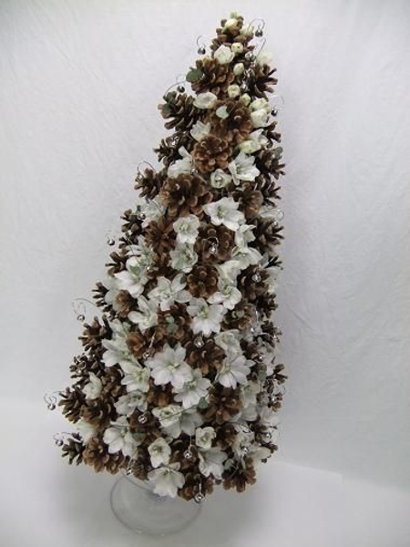 Jingle bell pinecone and delphinium table top tree Jingle bell pinecone and delphinium table top tree