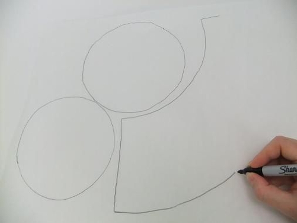 Draw a half moon shape for the crown Draw a half moon shape for the crown