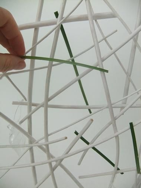 Glue in a few blades of grass and hang the glass seahorses Glue in a few blades of grass and hang the glass seahorses