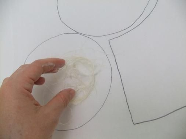 Stack a thin layer of fibers on the smallest circle Stack a thin layer of fibers on the smallest circle