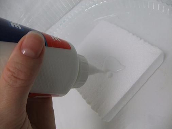 Pour out some wood glue. Pour out some wood glue.