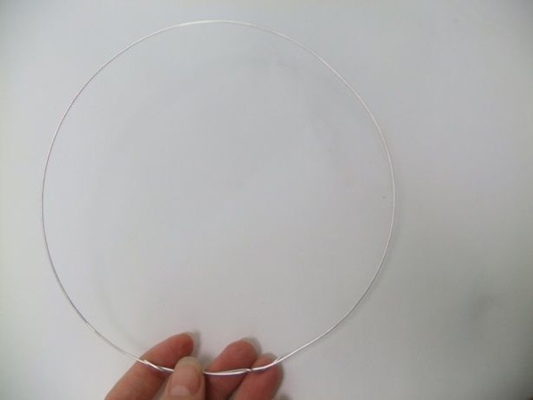 Fold a section of wire in a circle Fold a section of wire in a circle