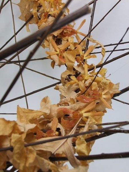 Snip autumn leaves to twirl around the twigs Snip autumn leaves to twirl around the twigs