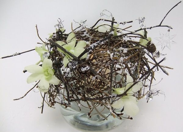 Glistening and glowing out in the snow floral art design. Glistening and glowing out in the snow floral art design.