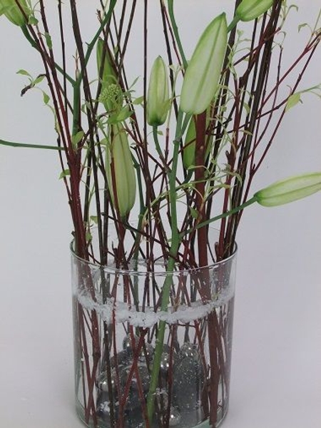 Lilies and dogwood Lilies and dogwood