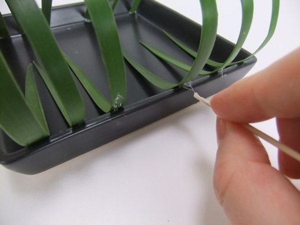 When the glue is set clean up any spills and blotches. When the glue is set clean up any spills and blotches.
