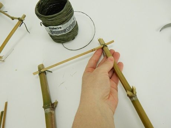 Do the same with the remaining two bamboo pieces. Do the same with the remaining two bamboo pieces.