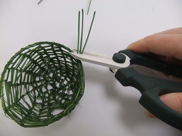 Cut any leftover strands away Cut any leftover strands away
