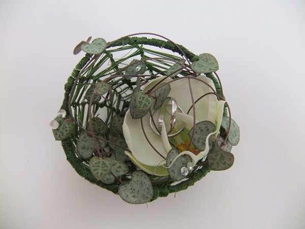 Woven orchid and vine ring basket