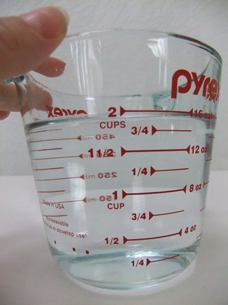 Measure two cups of water. Measure two cups of water.