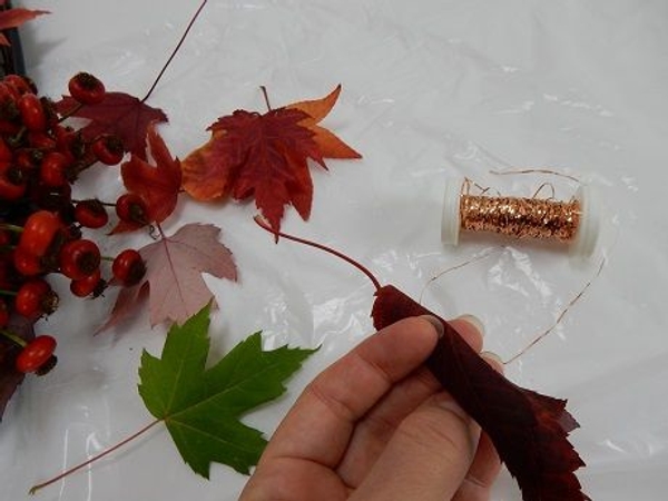 Roll an autumn leaf into a tube Roll an autumn leaf into a tube