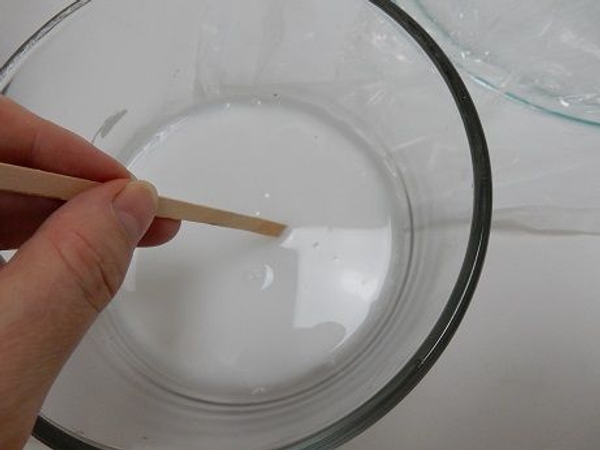 Thin the glue with some warm water Thin the glue with some warm water