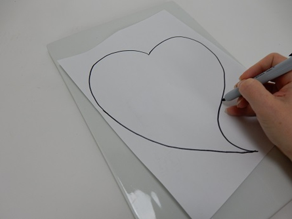 Draw a heart shape to use as a template