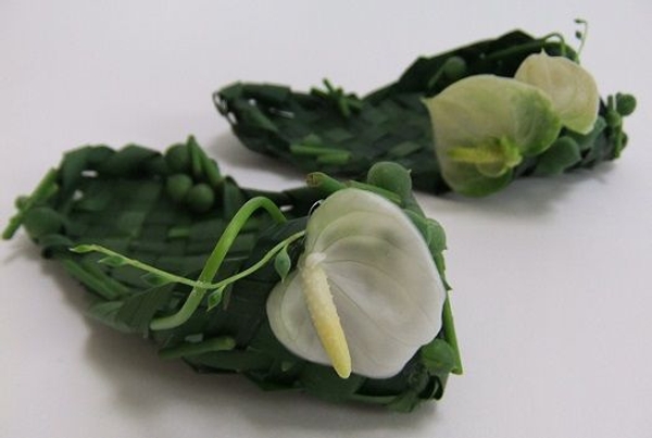 Anthurium and palm slippers Anthurium and palm slippers