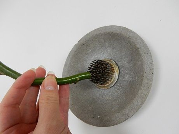 It is difficult to press a branch into the Kenzan needles so that it offers support It is difficult to press a branch into the Kenzan needles so that it offers support