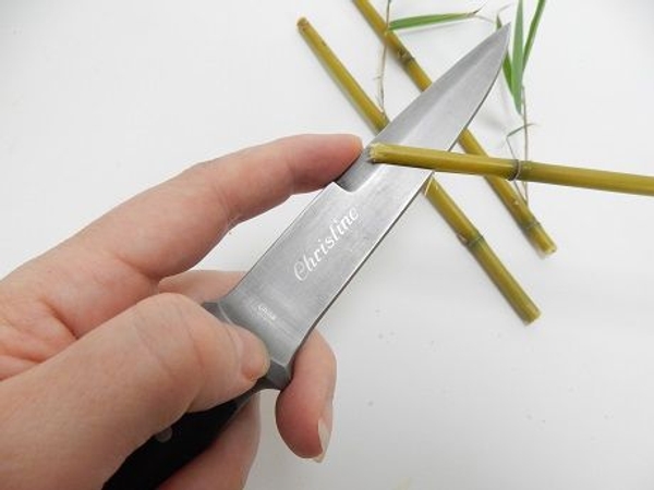 Carefully split the bamboo