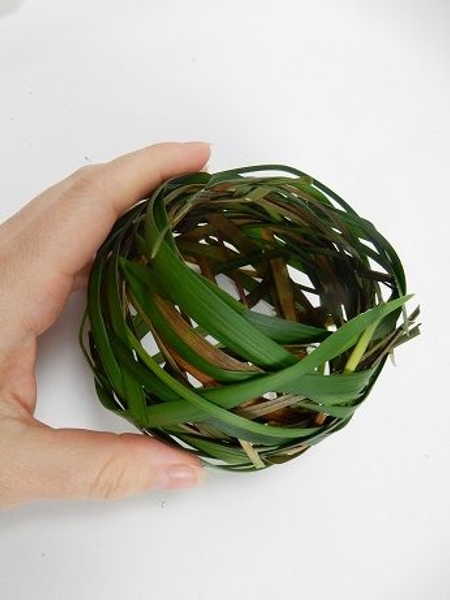 Cut the grass to open the nest. Cut the grass to open the nest.