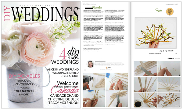 DIY Wedding Stir stick fan article by Christine de Beer.