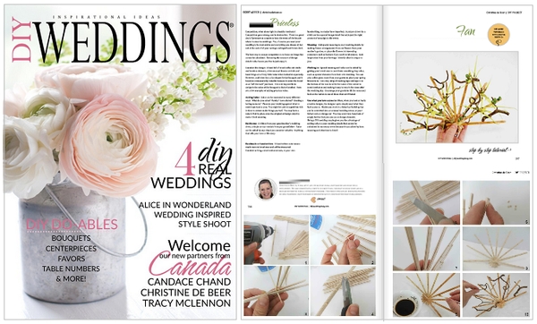 DIY Wedding Stir stick fan article by Christine de Beer.