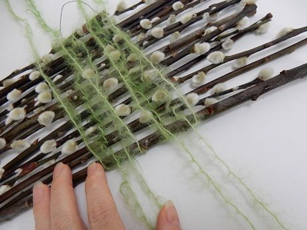 Keep braiding in pussy willow sticks Keep braiding in pussy willow sticks