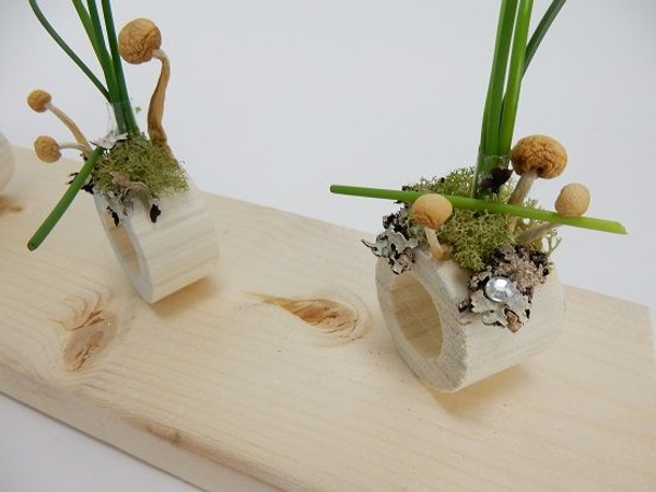 Dowel stick floral container Dowel stick floral container