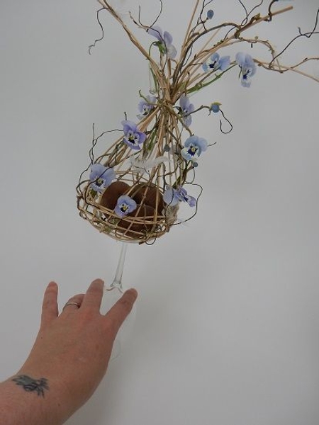 For my display I set the basket on an upturned wine glass For my display I set the basket on an upturned wine glass