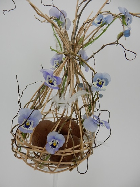 Viola, willow and cane Easter basket. Viola, willow and cane Easter basket.