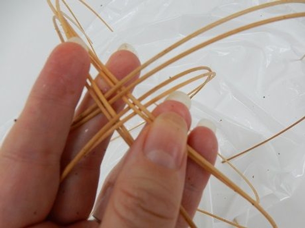 Weave the strands together in pairs Weave the strands together in pairs