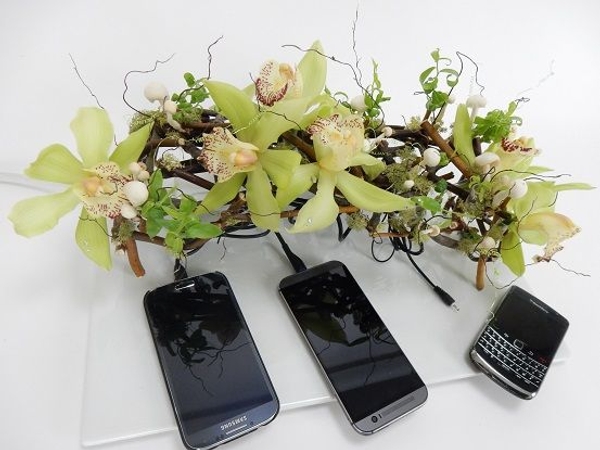 Floral cell phone charging station Floral cell phone charging station