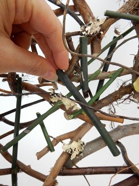 Add some lichen and green orchid stems Add some lichen and green orchid stems
