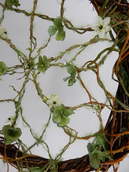 Chincherinchee, willow and hydrangea dream-catcher Chincherinchee, willow and hydrangea dream-catcher