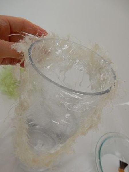 Loosen up the strands around the edge Loosen up the strands around the edge