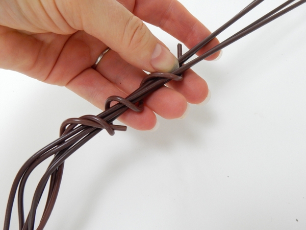 Twist the bottom ends together Twist the bottom ends together