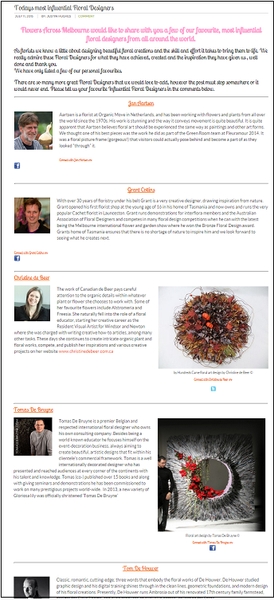 Todays most influential Floral Designers Todays most influential Floral Designers